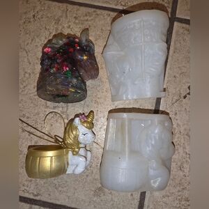 Lot Of 2 Planter Molds For Epoxy Resin Unicorn & Horse Head Moulds